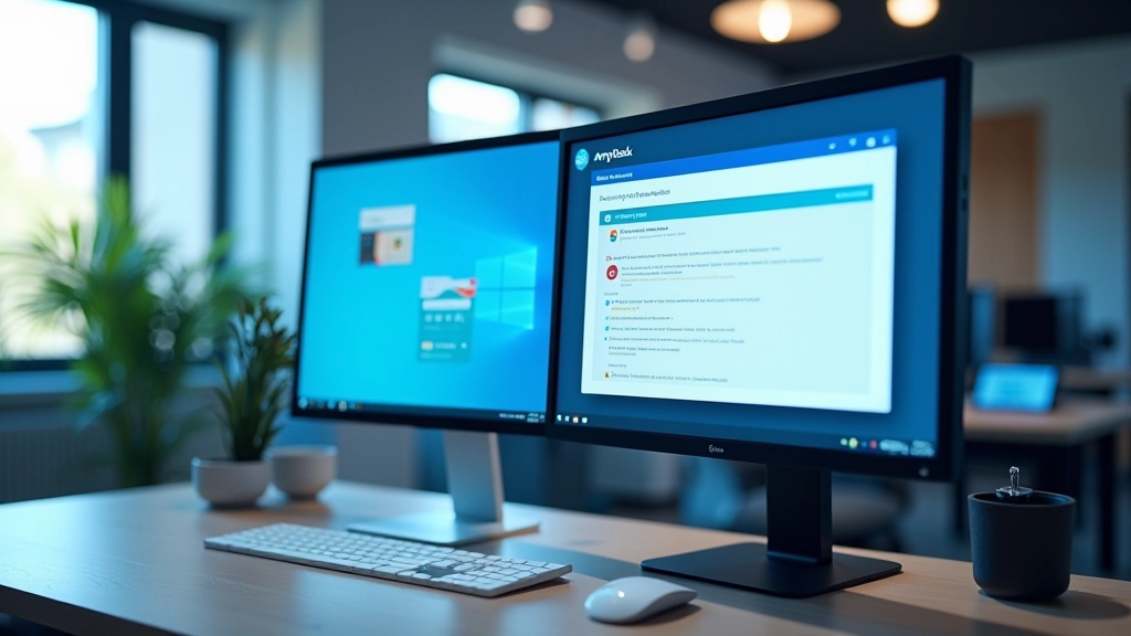 Interfáce principal do AnyDesk mostrando ícones de conexão e configurações de segurança em tons azuis